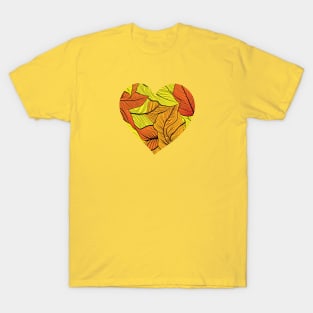 Heart Leaves Yellow & Orange T-Shirt